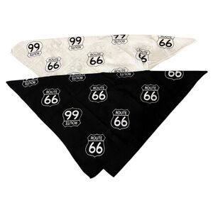 Route 66 Bandanas Set of 2 Black and White